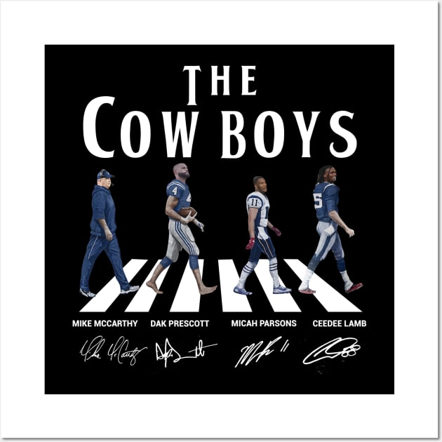 Cowboys Walking Abbey Road Signatures Football Wall Art by Emilied